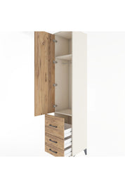 Hyperion Dolap 2 Raflı 3 Çekmeceli Tek Askılı 44x44x221 Aytaşı-Çam