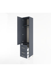 Hyperion Dolap 2 Raflı 3 Çekmeceli Tek Askılı 44x44x221 Antrasit-Antrasit