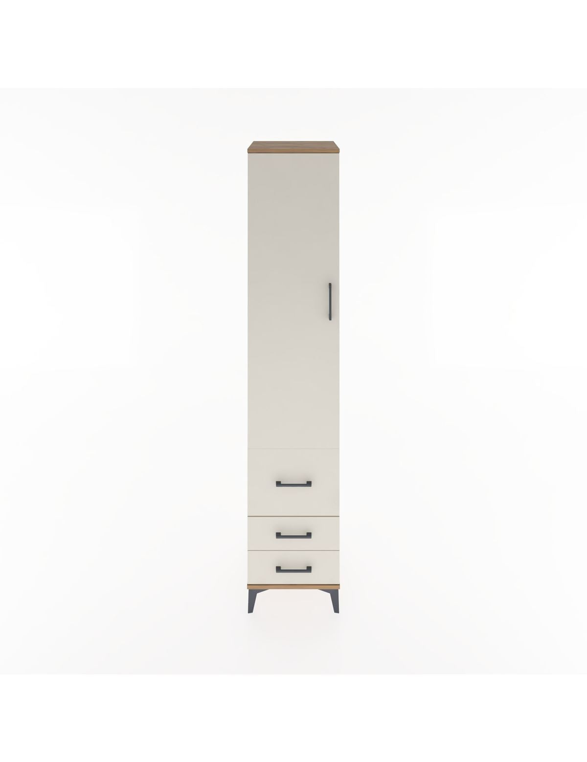 Hyperion Dolap 2 Raflı 3 Çekmeceli Tek Askılı 44x44x221 Çam-Aytaşı