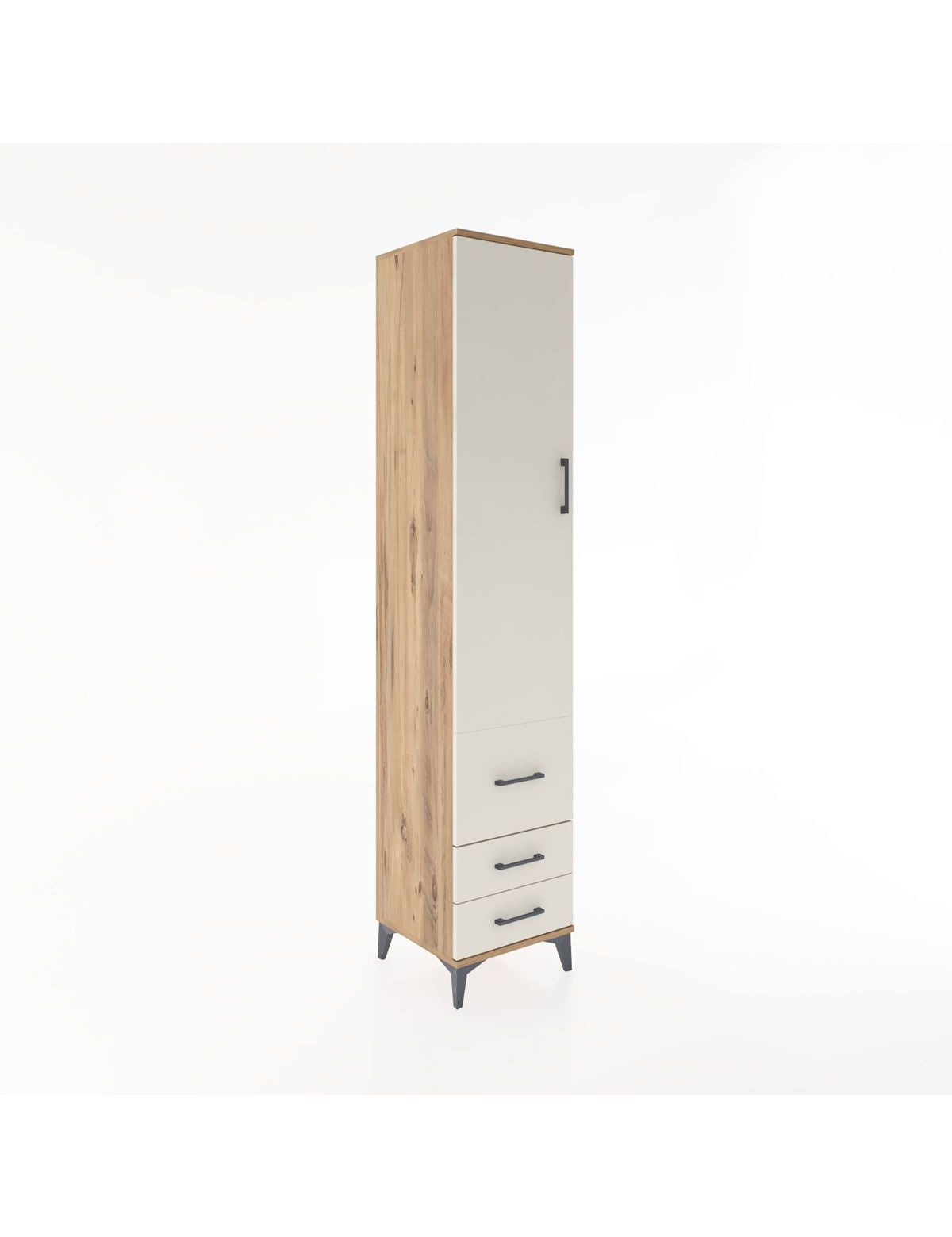 Hyperion Dolap 2 Raflı 3 Çekmeceli Tek Askılı 44x44x221 Çam-Aytaşı