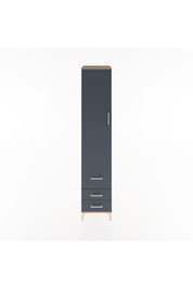 Hyperion Dolap 2 Raflı 3 Çekmeceli Tek Askılı 44x44x221 Çam-Antrasit