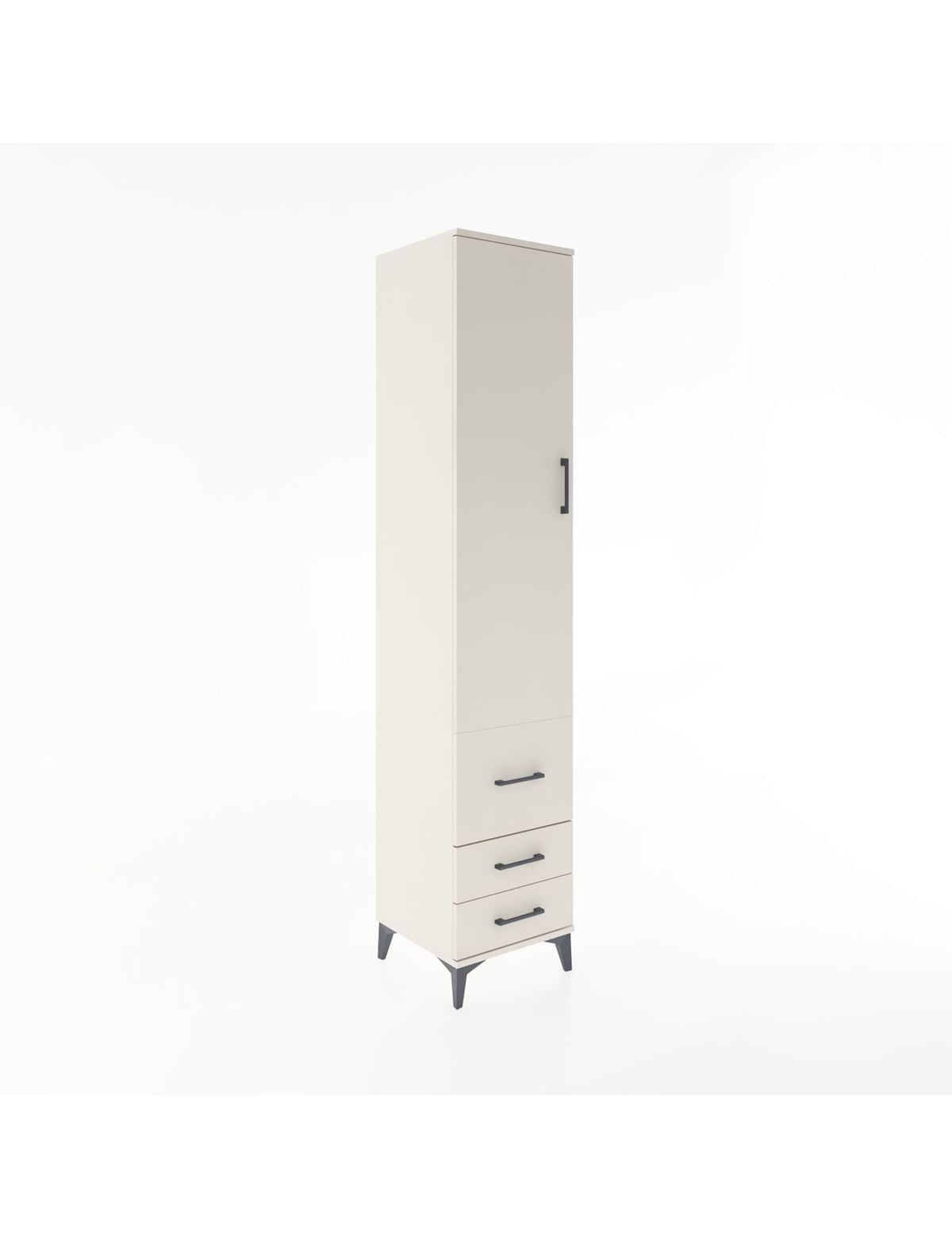 Hyperion Dolap 4 Raflı 3 Çekmeceli Tek Kapaklı 44x44x221 Aytaşı-Aytaşı