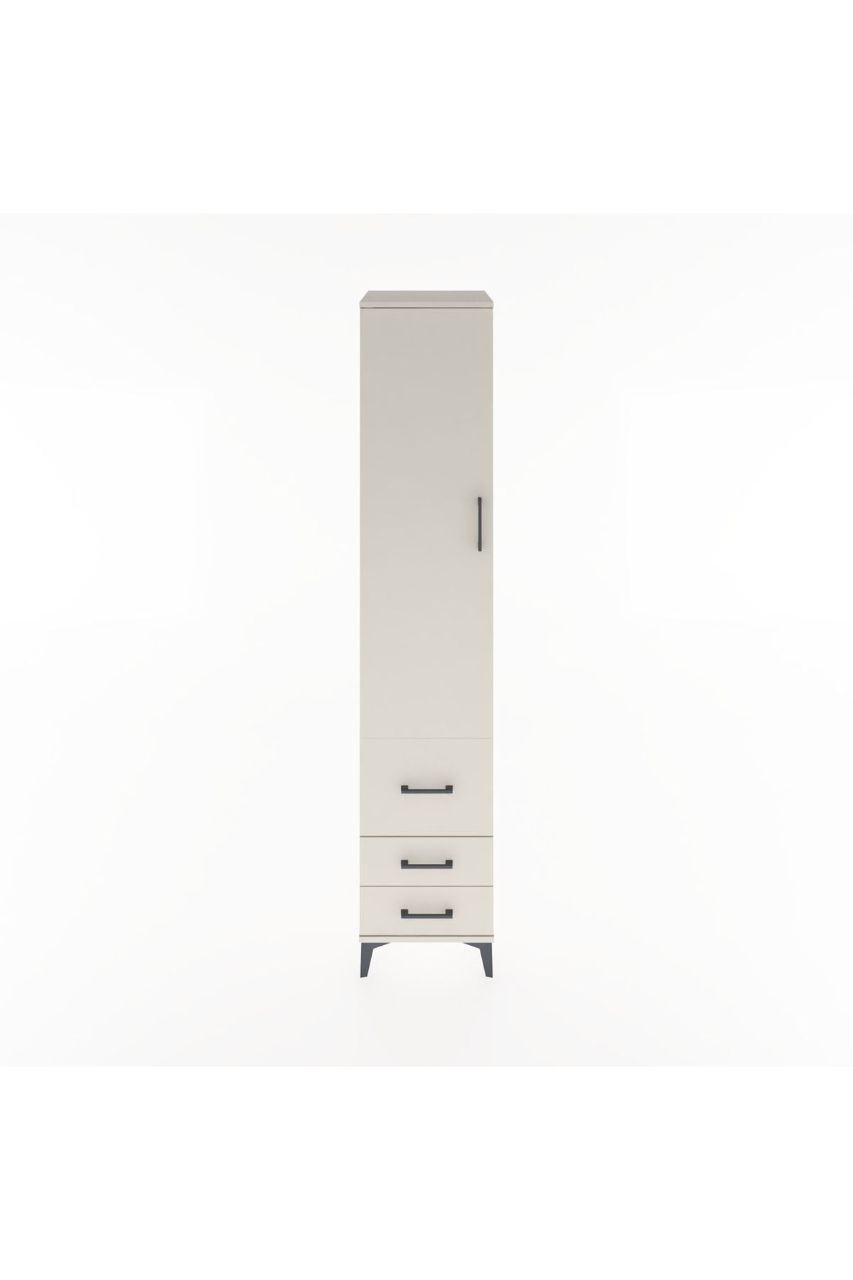 Hyperion Dolap 4 Raflı 3 Çekmeceli Tek Kapaklı 44x44x221 Aytaşı-Aytaşı