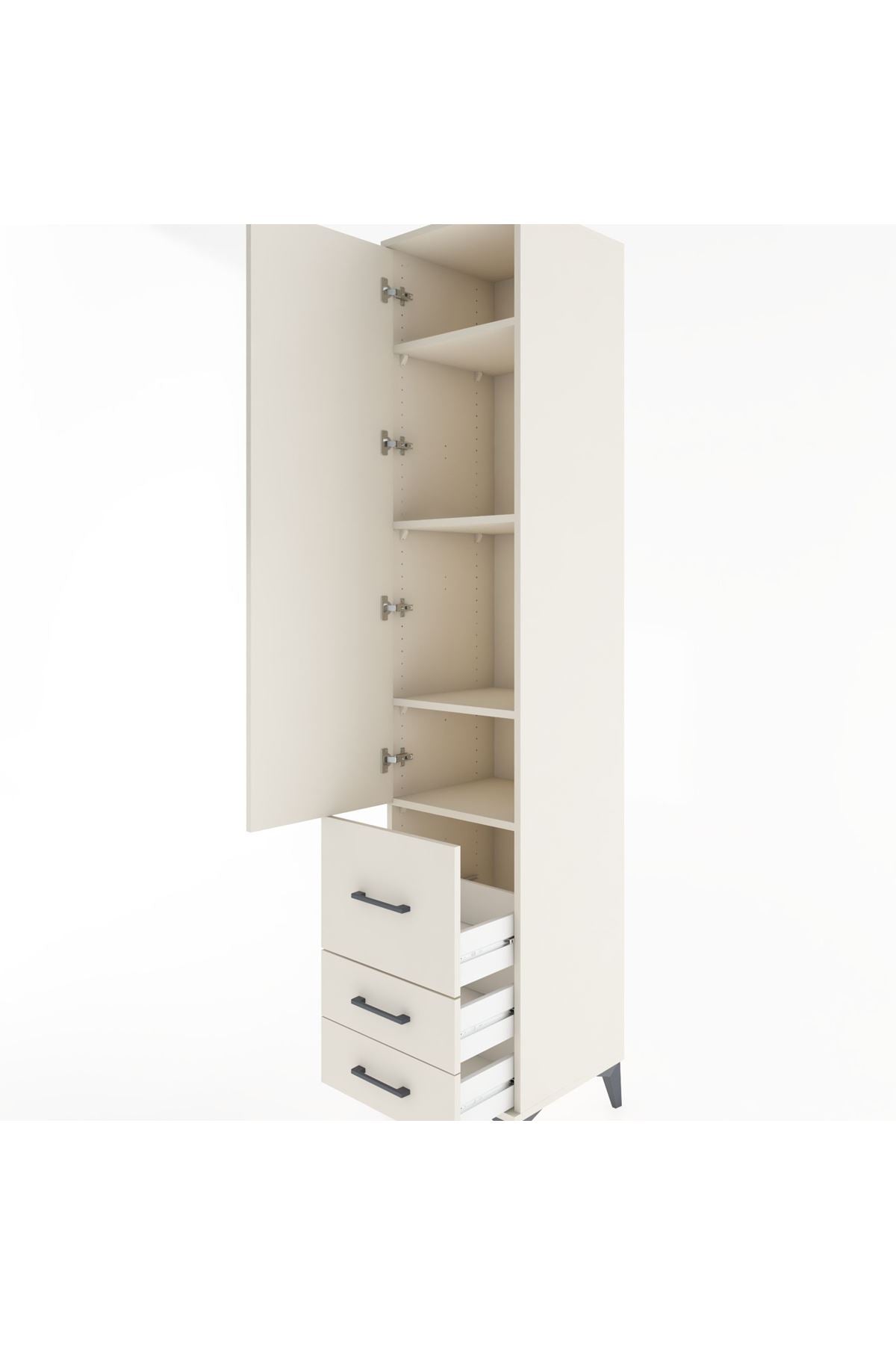 Hyperion Dolap 4 Raflı 3 Çekmeceli Tek Kapaklı 44x44x221 Aytaşı-Aytaşı