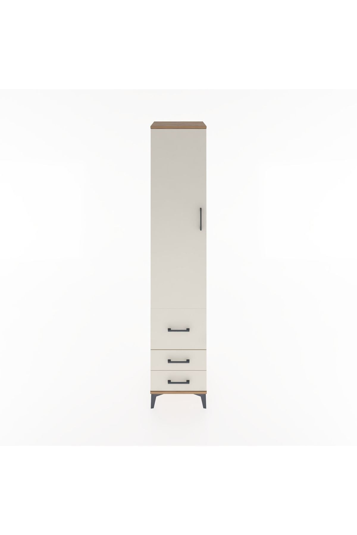 Hyperion Dolap 4 Raflı 3 Çekmeceli Tek Kapaklı 44x44x221 Çam-Aytaşı