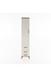 Hyperion Dolap 4 Raflı 3 Çekmeceli Tek Kapaklı 44x44x221 Çam-Aytaşı