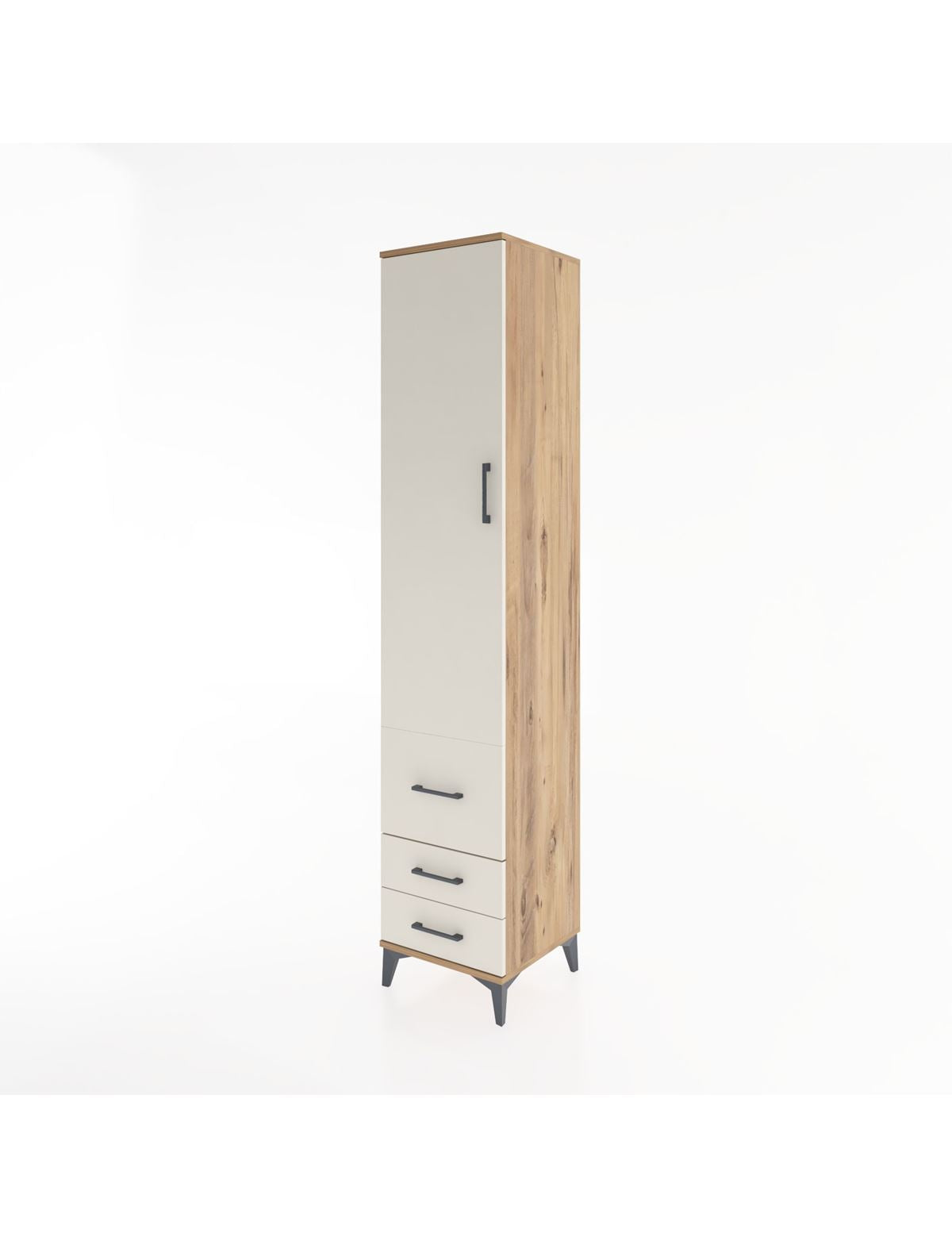 Hyperion Dolap 4 Raflı 3 Çekmeceli Tek Kapaklı 44x44x221 - S61M040V7B