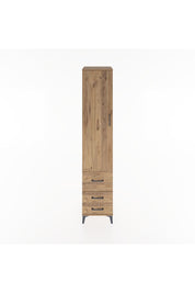 Hyperion Dolap 4 Raflı 3 Çekmeceli Tek Kapaklı 44x44x221 Çam-Çam