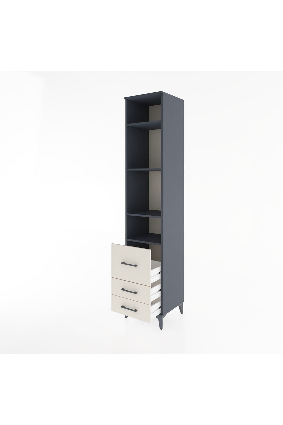 Hyperion Dolap 4 Raflı 3 Çekmeceli 44x44x221 - S61M041V4B