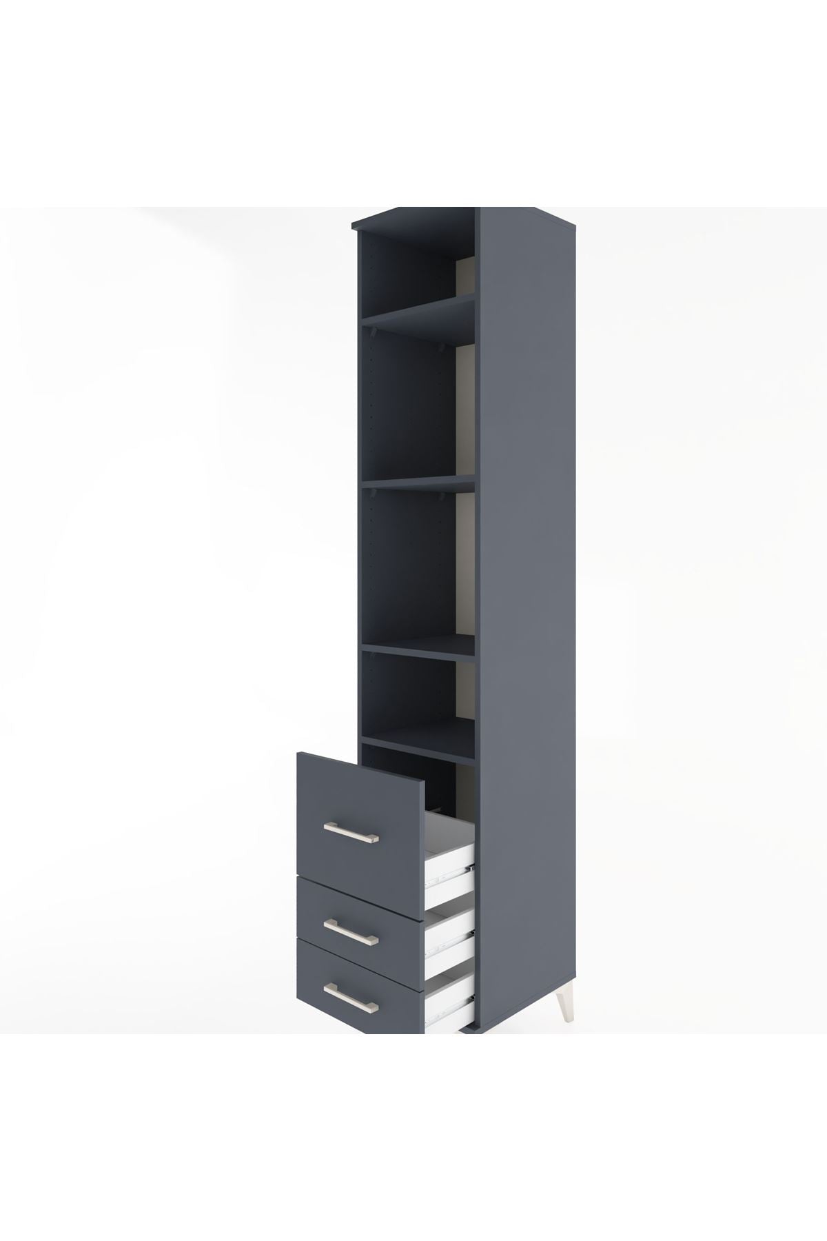 Hyperion Dolap 4 Raflı 3 Çekmeceli 44x44x221 - S61M041V5B