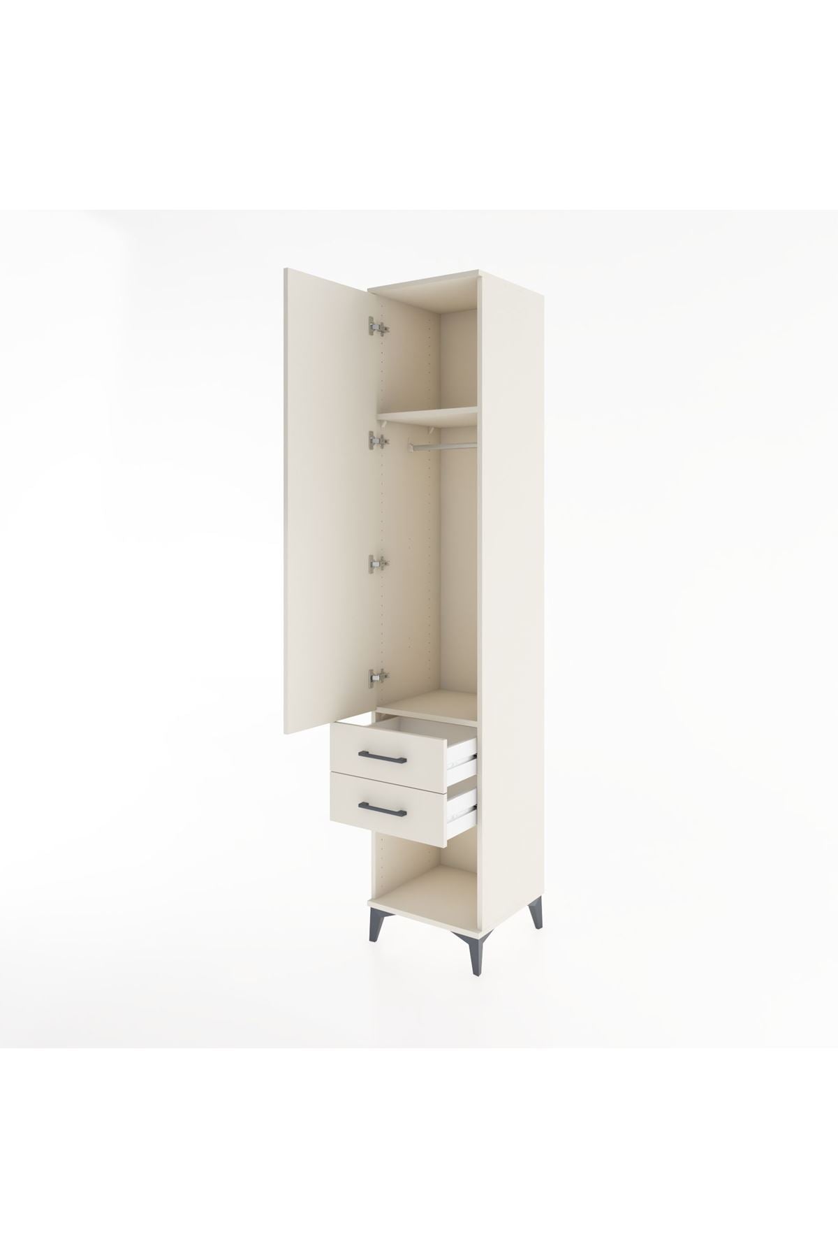 Hyperion Dolap 2 Raflı 2 Çekmeceli Tek Askılı 44x44x221 Aytaşı-Aytaşı