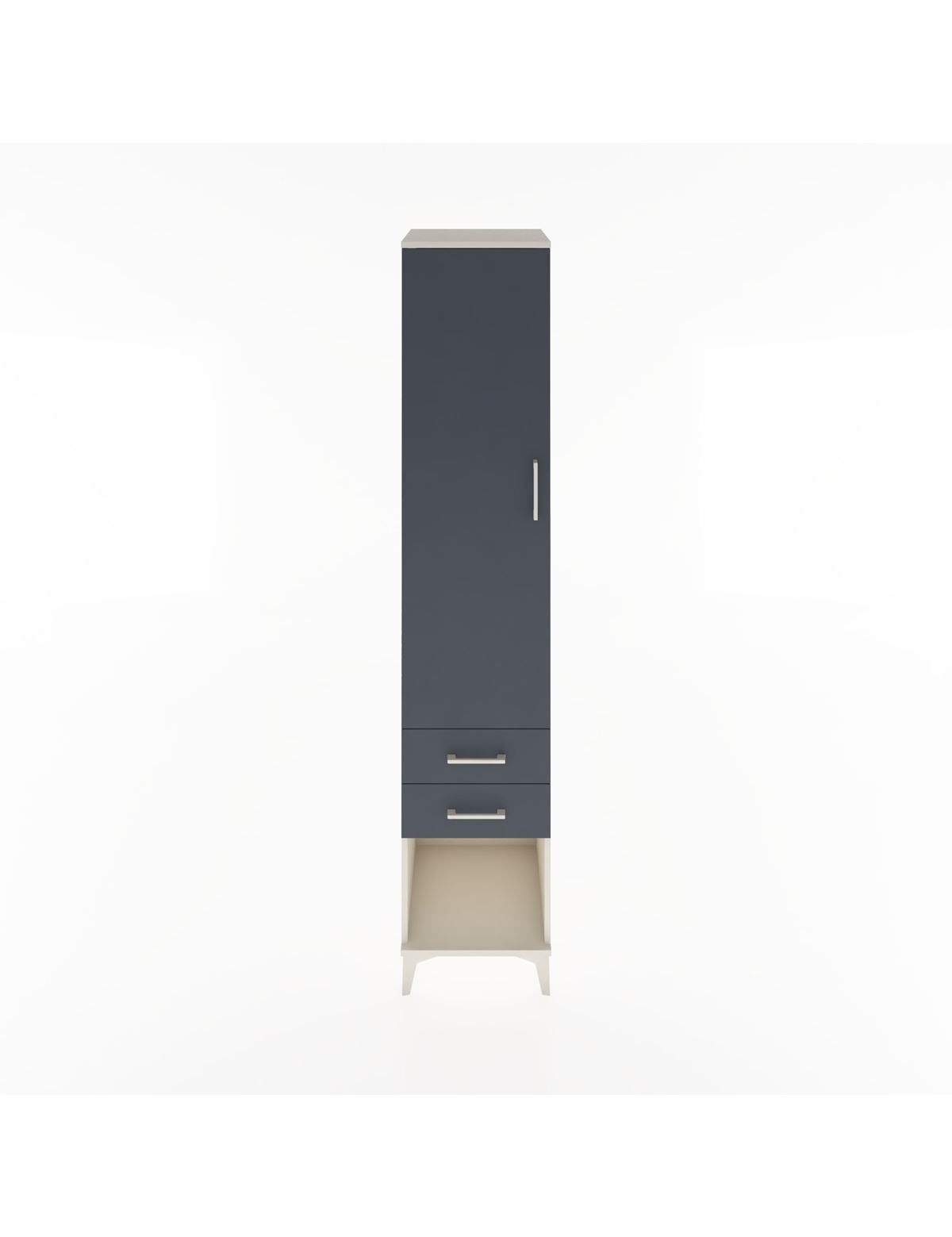 Hyperion Dolap 2 Raflı 2 Çekmeceli Tek Askılı 44x44x221 Aytaşı-Antrasit