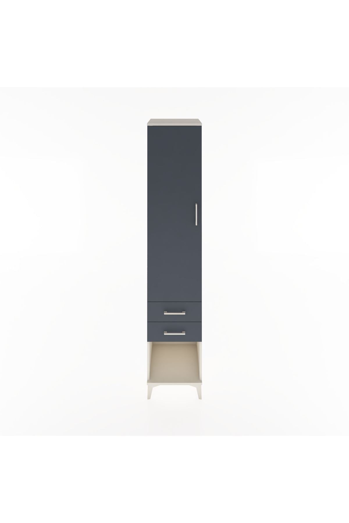 Hyperion Dolap 2 Raflı 2 Çekmeceli Tek Askılı 44x44x221 Aytaşı-Antrasit