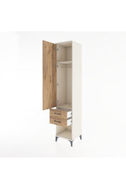 Hyperion Dolap 2 Raflı 2 Çekmeceli Tek Askılı 44x44x221 Aytaşı-Çam