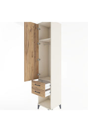 Hyperion Dolap 2 Raflı 2 Çekmeceli Tek Askılı 44x44x221 Aytaşı-Çam