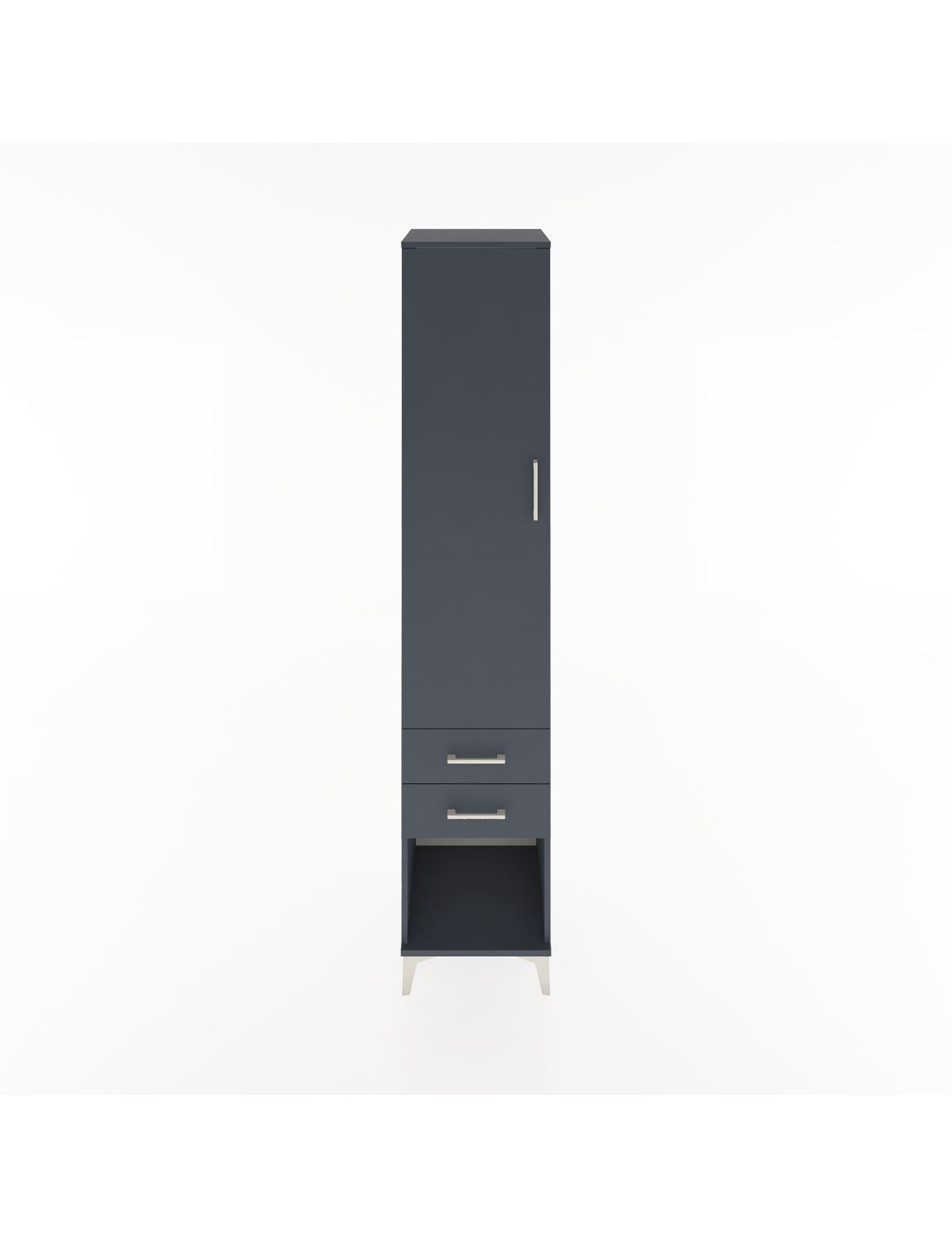 Hyperion Dolap 2 Raflı 2 Çekmeceli Tek Askılı 44x44x221 Antrasit-Antrasit