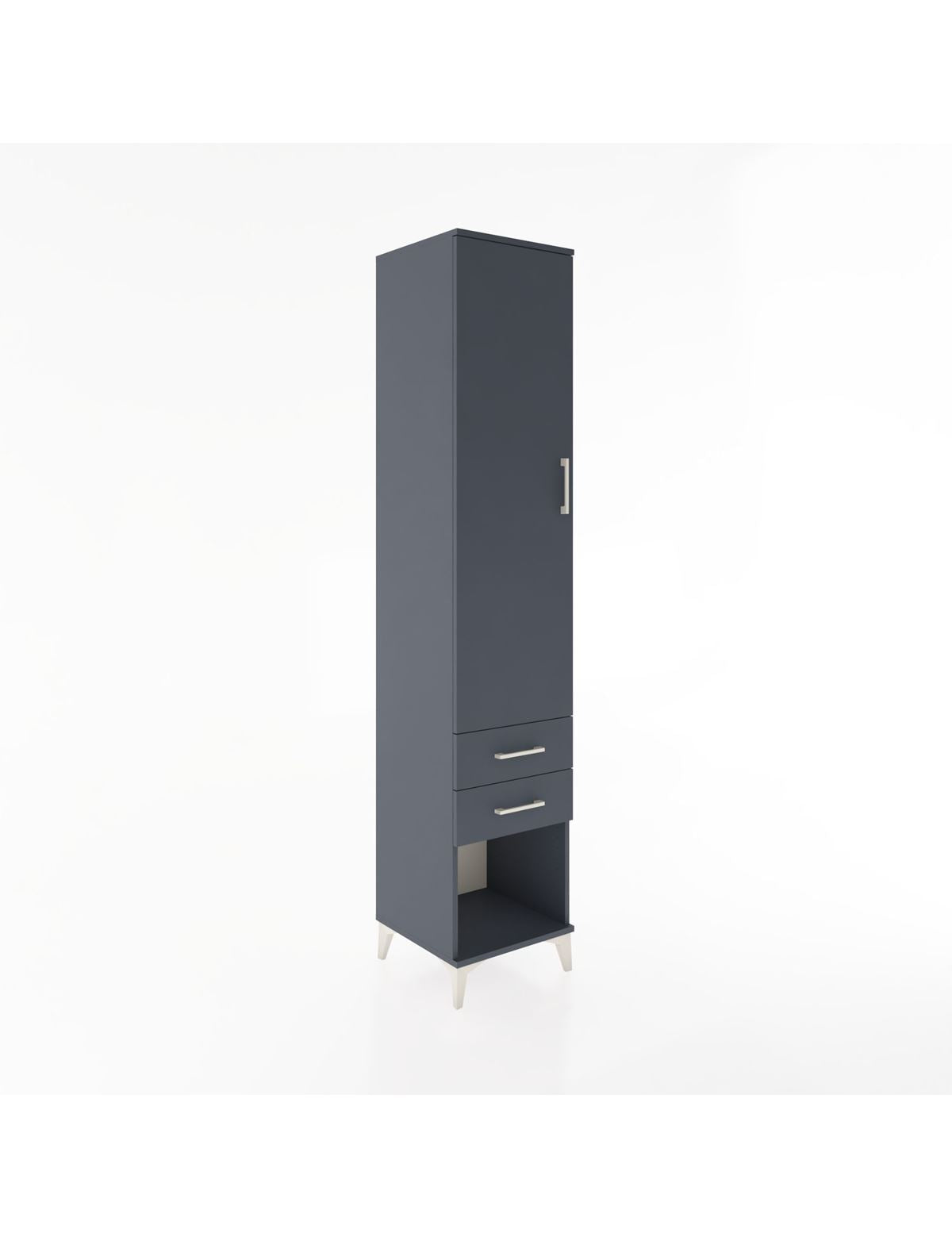 Hyperion Dolap 2 Raflı 2 Çekmeceli Tek Askılı 44x44x221 Antrasit-Antrasit