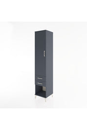 Hyperion Dolap 2 Raflı 2 Çekmeceli Tek Askılı 44x44x221 Antrasit-Antrasit