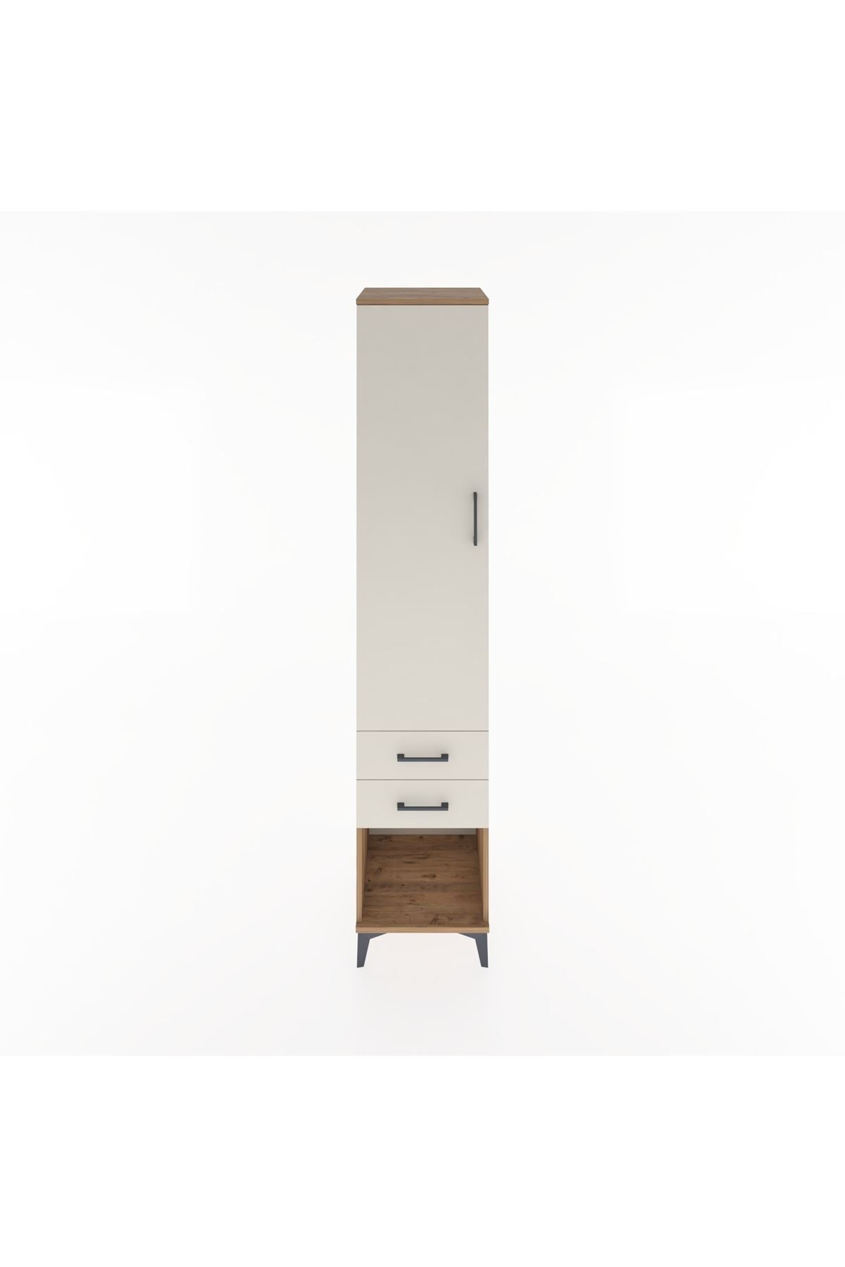 Hyperion Dolap 2 Raflı 2 Çekmeceli Tek Askılı 44x44x221 Çam-Aytaşı