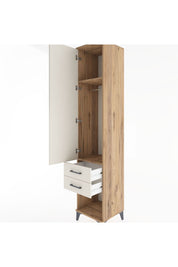 Hyperion Dolap 2 Raflı 2 Çekmeceli Tek Askılı 44x44x221 Çam-Aytaşı