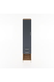 Hyperion Dolap 2 Raflı 2 Çekmeceli Tek Askılı 44x44x221 Çam-Antrasit