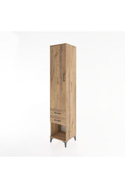 Hyperion Dolap 2 Raflı 2 Çekmeceli Tek Askılı 44x44x221 Çam-Çam