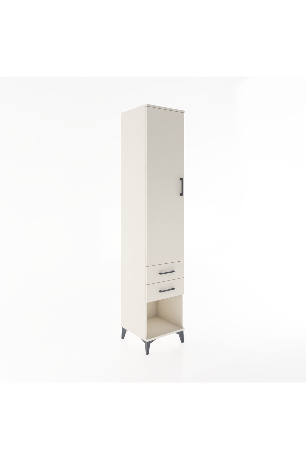 Hyperion Dolap 4 Raflı 2 Çekmeceli Tek Kapaklı 44x44x221 Aytaşı-Aytaşı