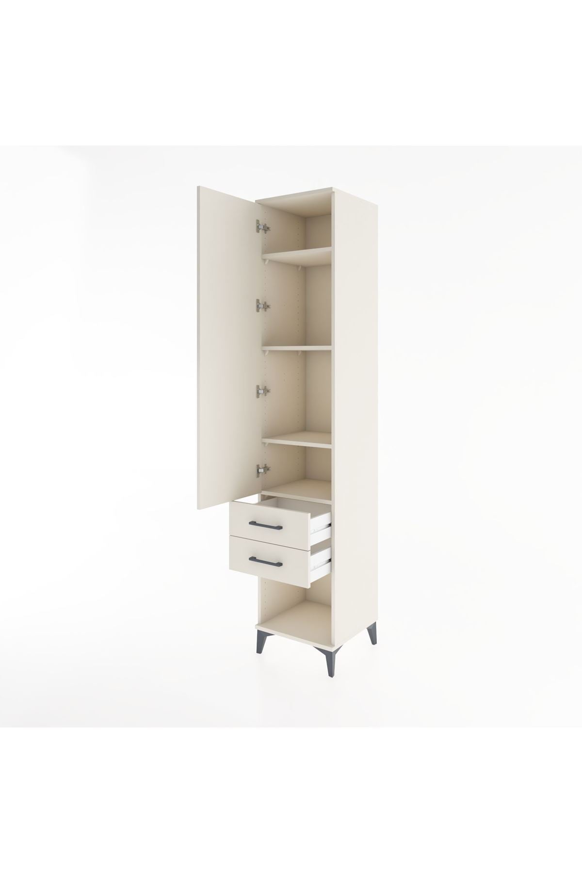 Hyperion Dolap 4 Raflı 2 Çekmeceli Tek Kapaklı 44x44x221 Aytaşı-Aytaşı