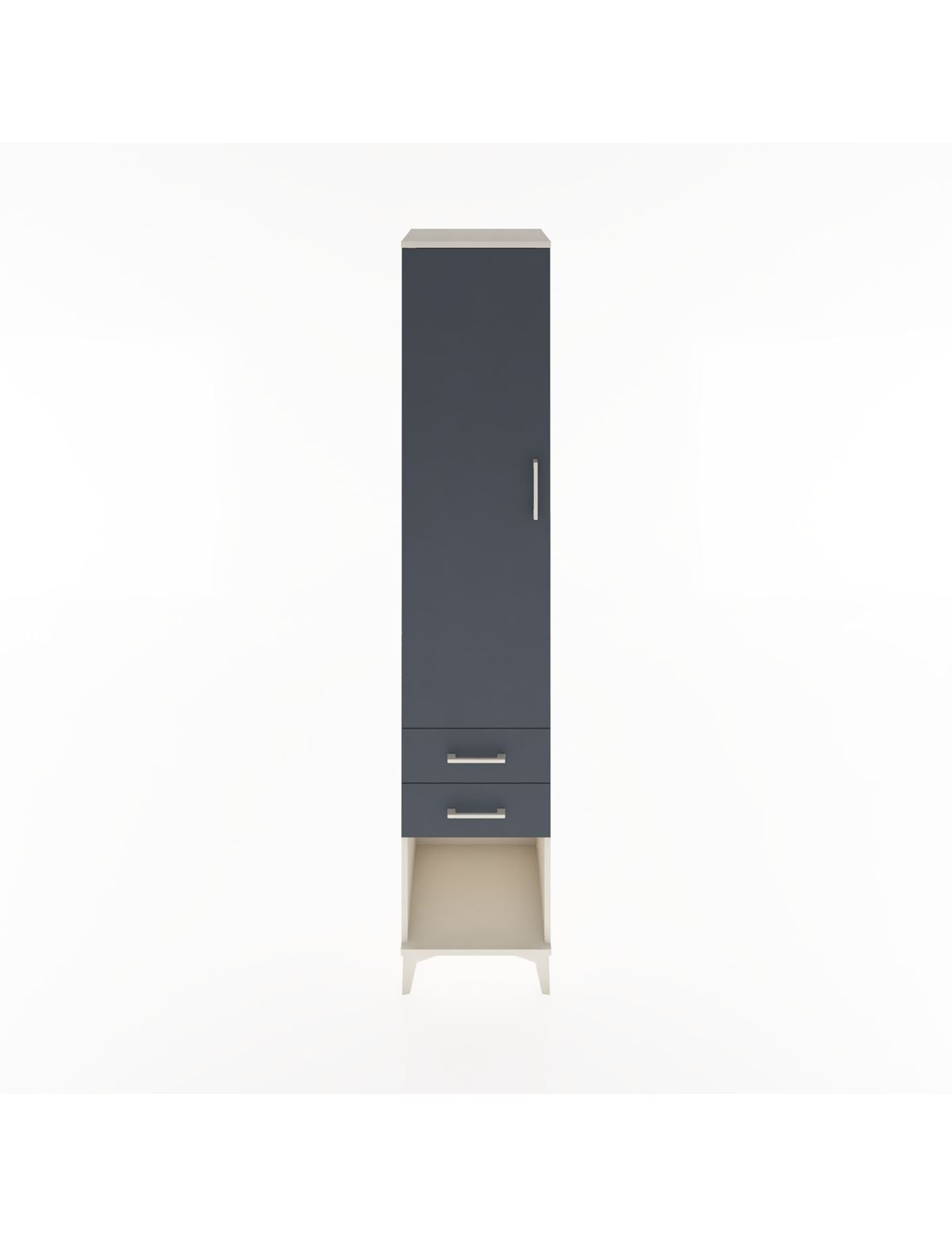 Hyperion Dolap 4 Raflı 2 Çekmeceli Tek Kapaklı 44x44x221 Aytaşı-Antrasit