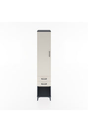 Hyperion Dolap 4 Raflı 2 Çekmeceli Tek Kapaklı 44x44x221 Antrasit-Aytaşı