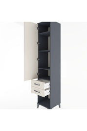 Hyperion Dolap 4 Raflı 2 Çekmeceli Tek Kapaklı 44x44x221 Antrasit-Aytaşı