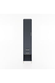 Hyperion Dolap 4 Raflı 2 Çekmeceli Tek Kapaklı 44x44x221 Antrasit-Antrasit