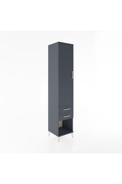 Hyperion Dolap 4 Raflı 2 Çekmeceli Tek Kapaklı 44x44x221 Antrasit-Antrasit