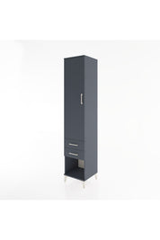 Hyperion Dolap 4 Raflı 2 Çekmeceli Tek Kapaklı 44x44x221 Antrasit-Antrasit