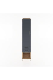 Hyperion Dolap 4 Raflı 2 Çekmeceli Tek Kapaklı 44x44x221 Çam-Antrasit