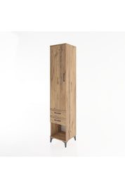 Hyperion Dolap 4 Raflı 2 Çekmeceli Tek Kapaklı 44x44x221 Çam-Çam