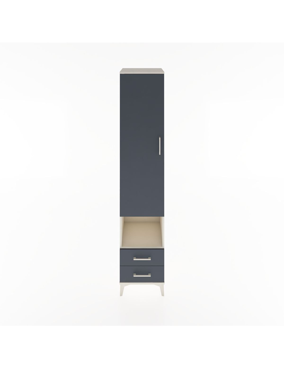 Hyperion Dolap 3 Raflı 2 Çekmeceli Tek Askılı 44x44x221 Aytaşı-Antrasit