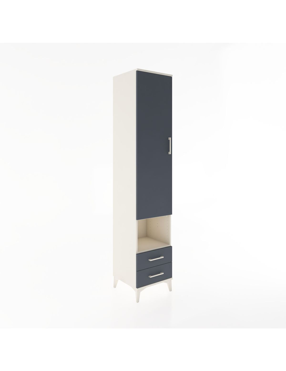 Hyperion Dolap 3 Raflı 2 Çekmeceli Tek Askılı 44x44x221 Aytaşı-Antrasit