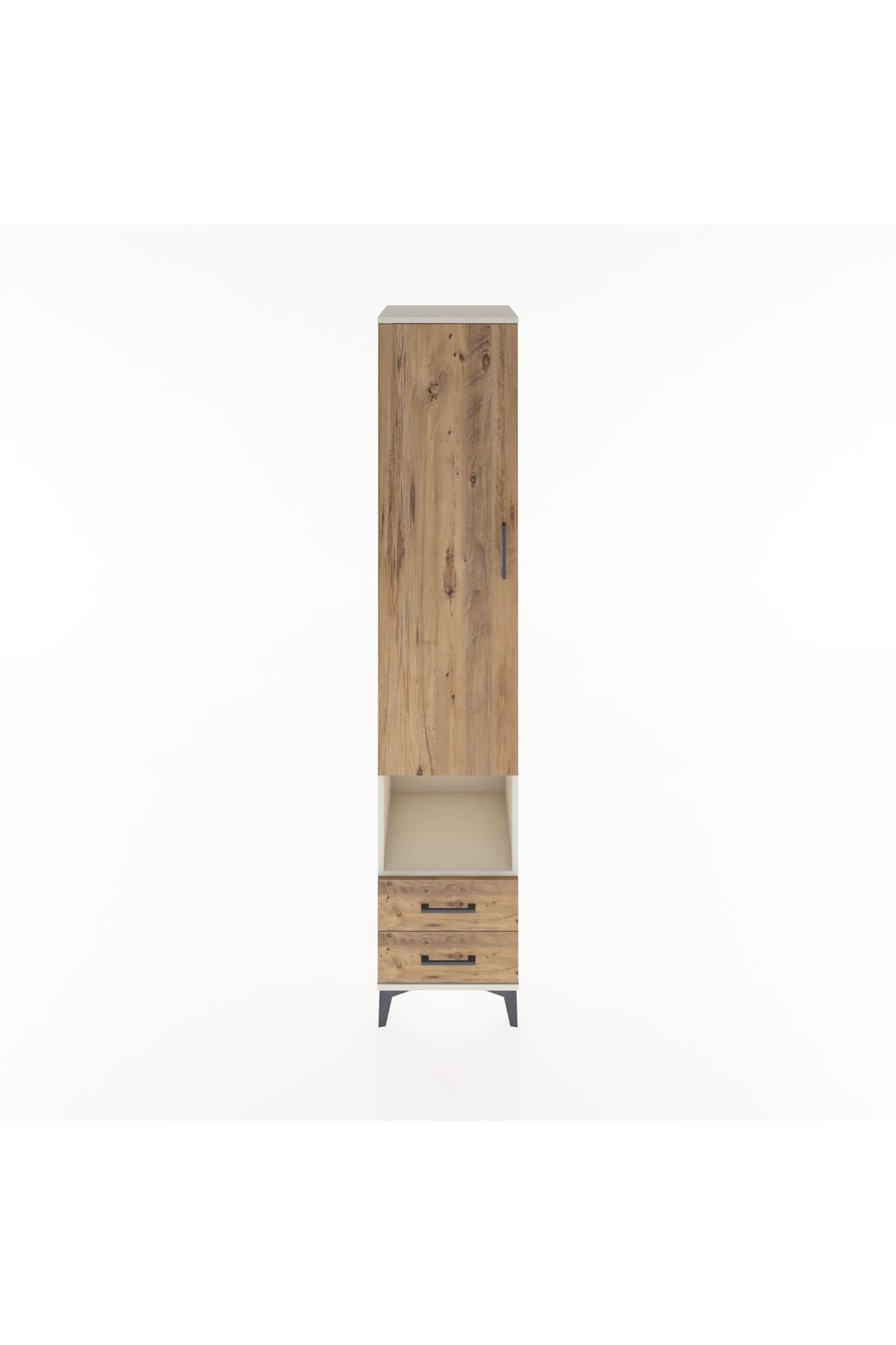 Hyperion Dolap 3 Raflı 2 Çekmeceli Tek Askılı 44x44x221 Aytaşı-Çam