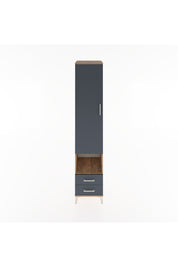 Hyperion Dolap 3 Raflı 2 Çekmeceli Tek Askılı 44x44x221 Çam-Antrasit