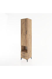 Hyperion Dolap 3 Raflı 2 Çekmeceli Tek Askılı 44x44x221 Çam-Çam