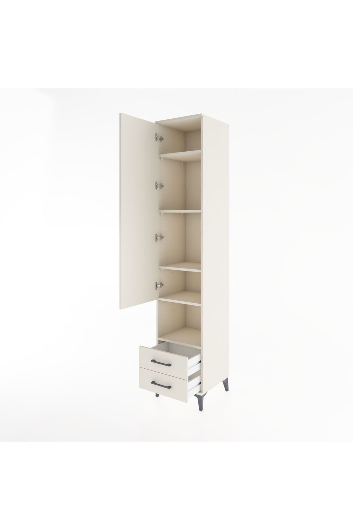 Hyperion Dolap 5 Raflı 2 Çekmeceli Tek Kapaklı 44x44x221 Aytaşı-Aytaşı