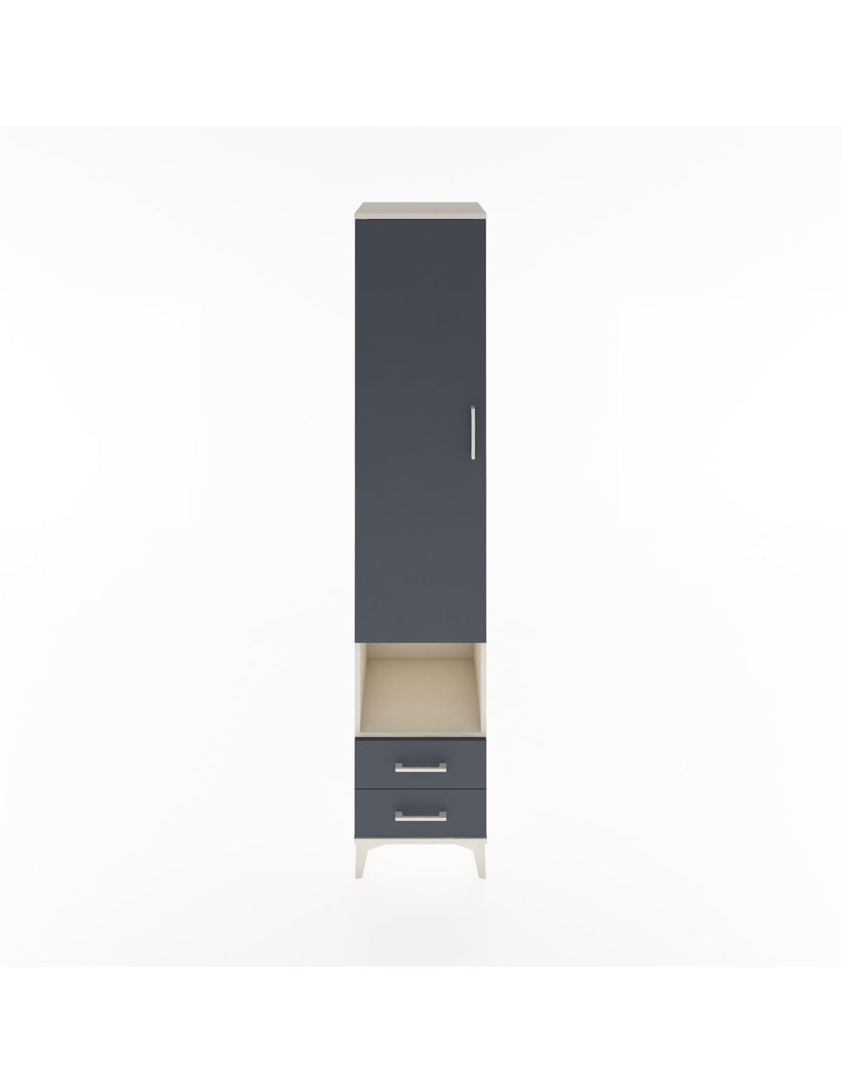 Hyperion Dolap 5 Raflı 2 Çekmeceli Tek Kapaklı 44x44x221 Aytaşı-Antrasit