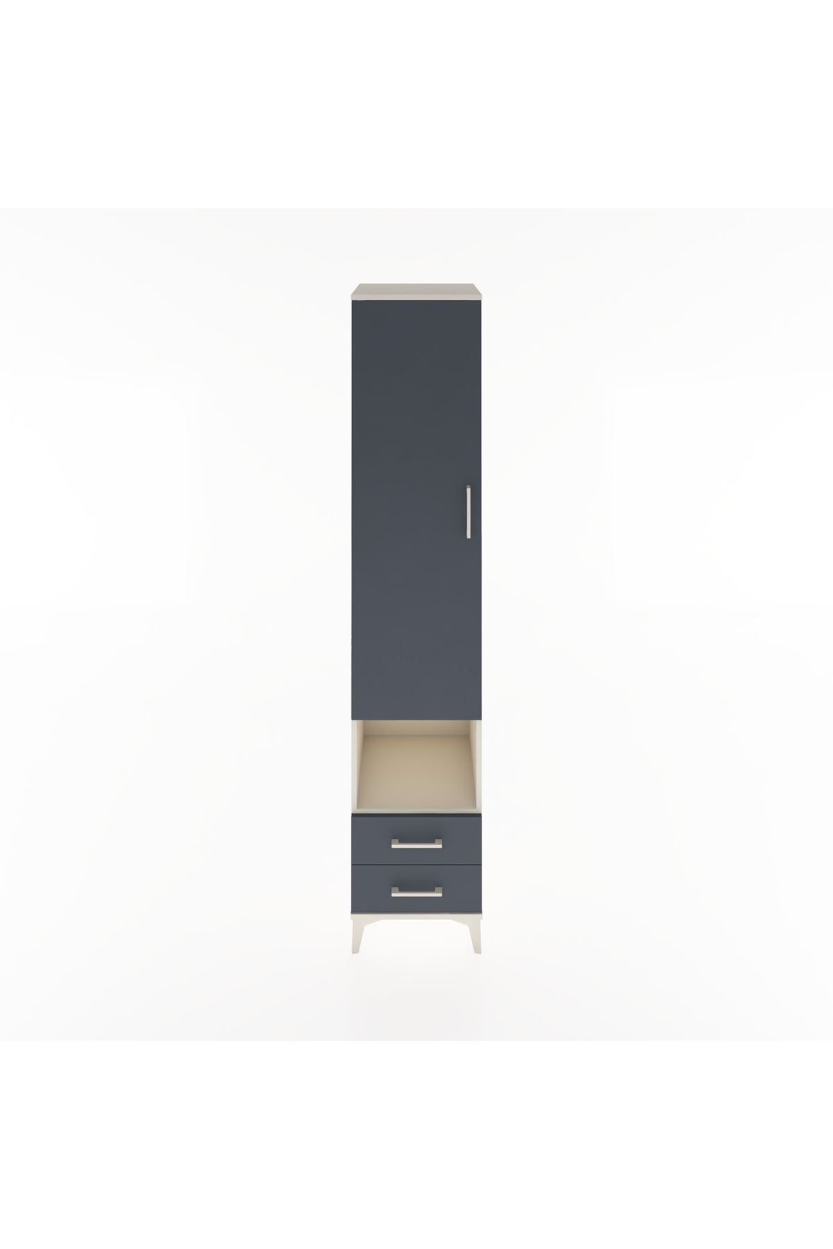 Hyperion Dolap 5 Raflı 2 Çekmeceli Tek Kapaklı 44x44x221 Aytaşı-Antrasit