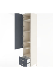 Hyperion Dolap 5 Raflı 2 Çekmeceli Tek Kapaklı 44x44x221 Aytaşı-Antrasit