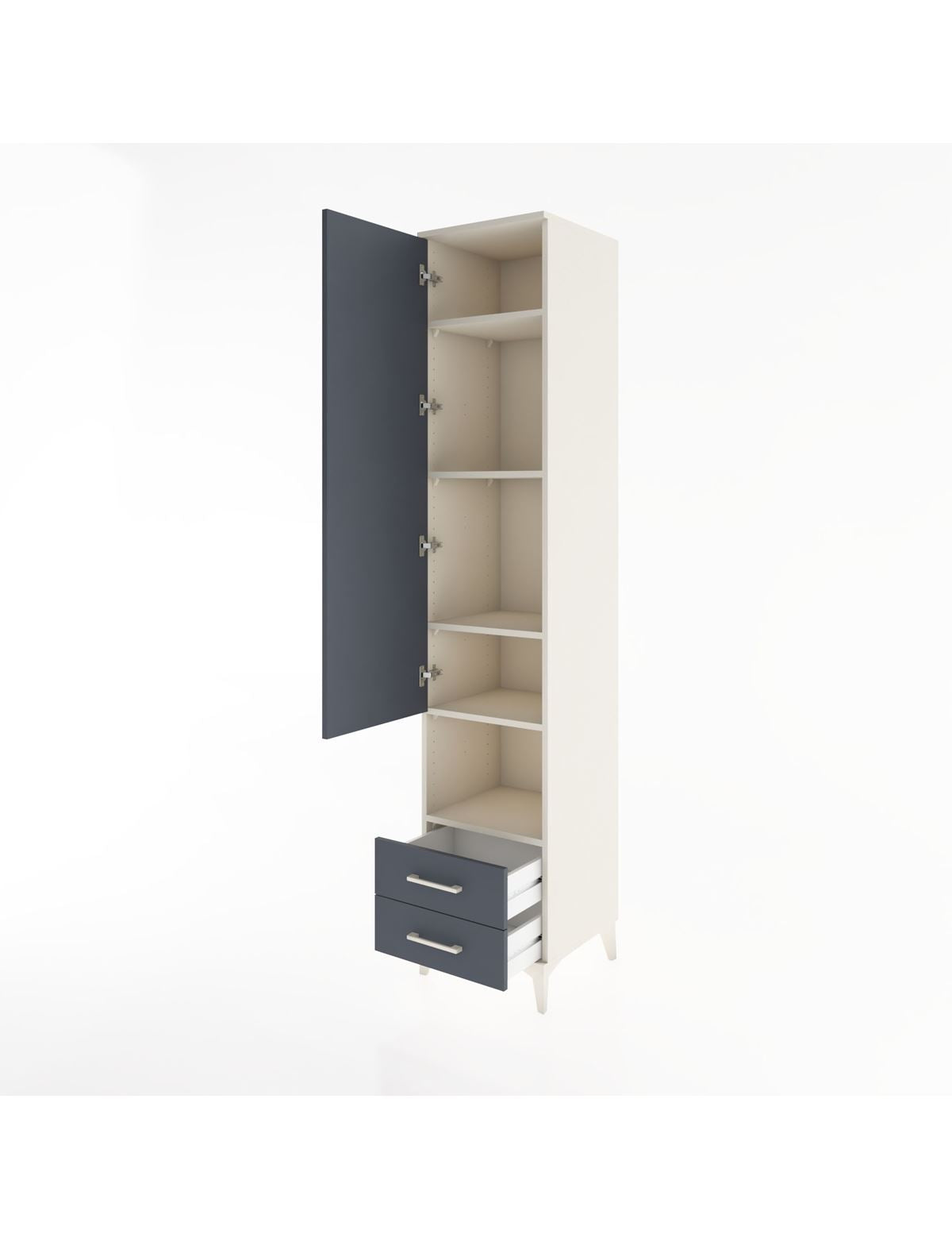Hyperion Dolap 5 Raflı 2 Çekmeceli Tek Kapaklı 44x44x221 - S61M046V2B