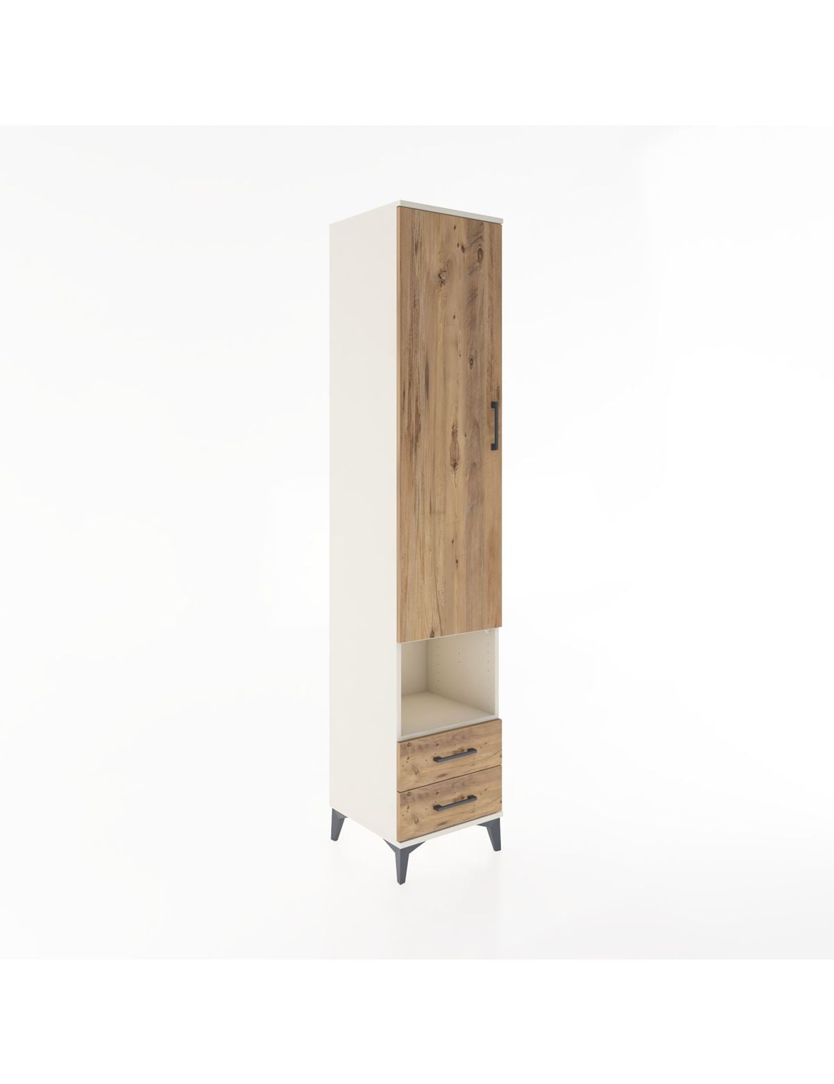 Hyperion Dolap 5 Raflı 2 Çekmeceli Tek Kapaklı 44x44x221 Aytaşı-Çam