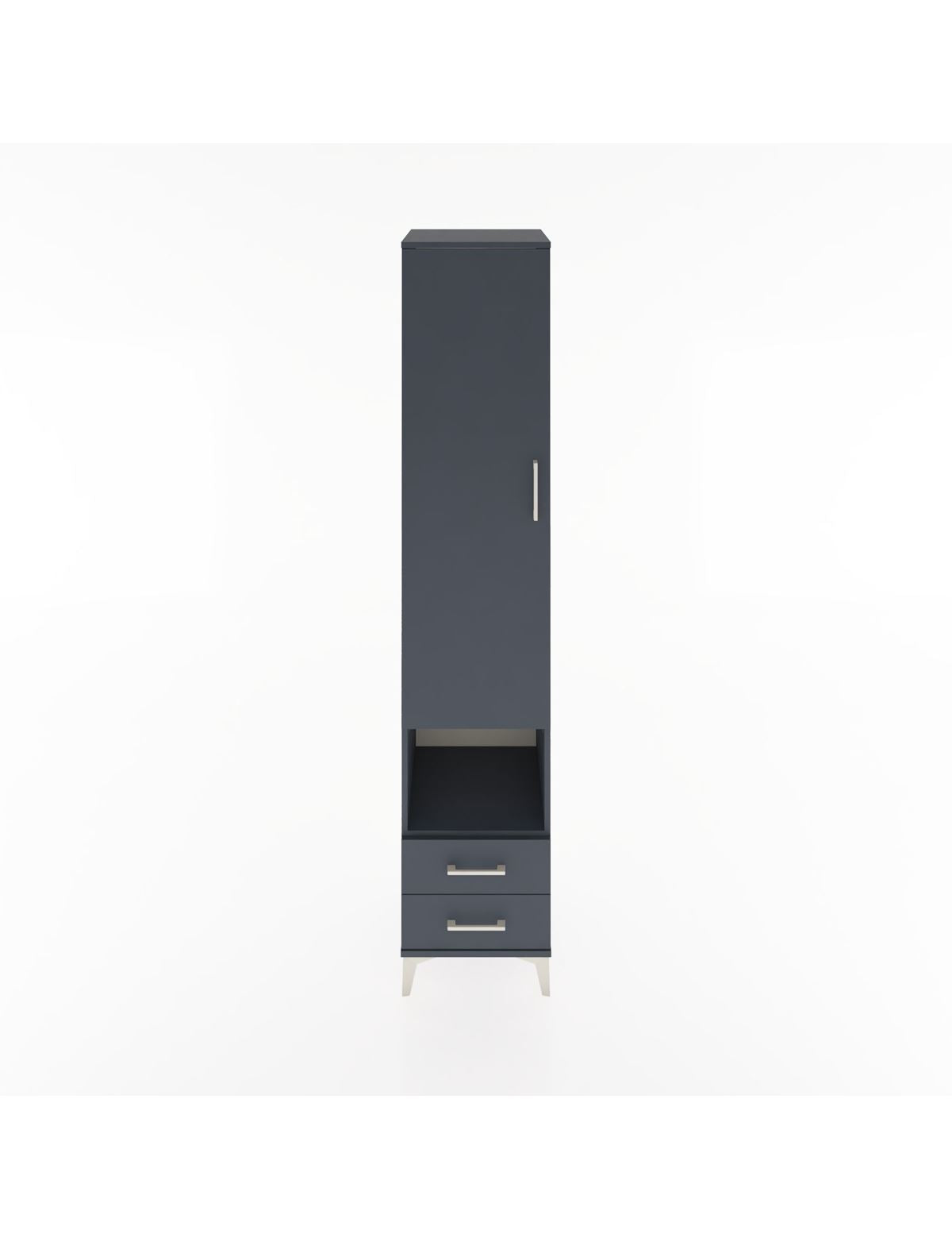 Hyperion Dolap 5 Raflı 2 Çekmeceli Tek Kapaklı 44x44x221 Antrasit-Antrasit