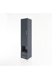 Hyperion Dolap 5 Raflı 2 Çekmeceli Tek Kapaklı 44x44x221 Antrasit-Antrasit