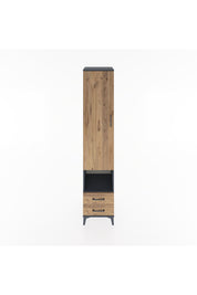 Hyperion Dolap 5 Raflı 2 Çekmeceli Tek Kapaklı 44x44x221 Antrasit-Çam